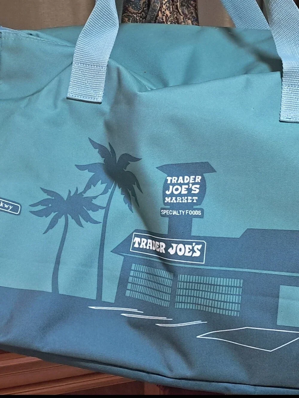 Teal Market Tote Bag TRADER JOE's